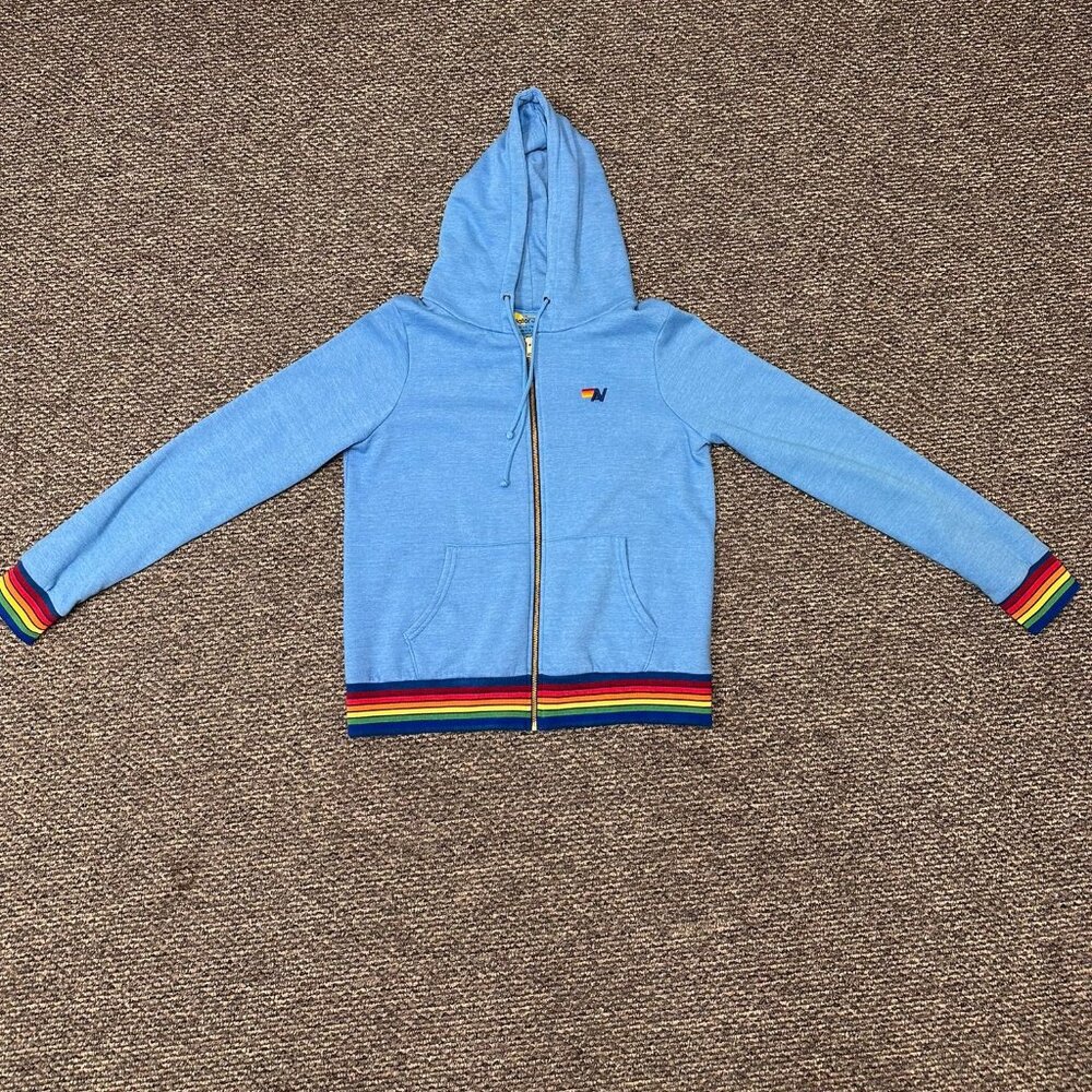 Aviator Nation Large Blue Hoodie Jacket Zipper, Mint Condition, Limited Edition